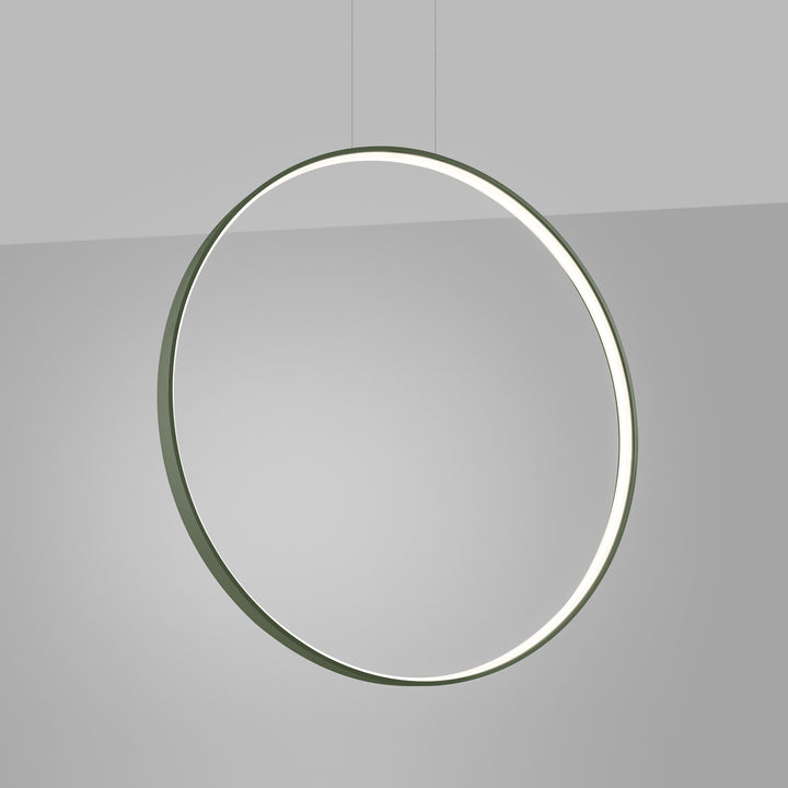 Suspension anneau RIO vert olive allumée, suspendue