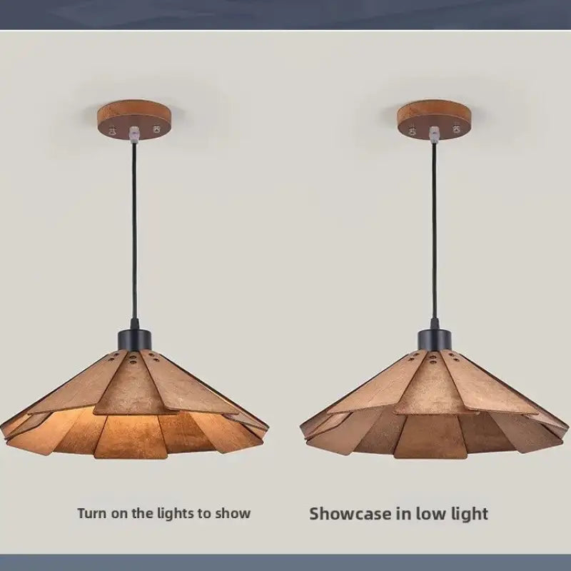 Suspension luminaire bois massif noyer design moderne chic