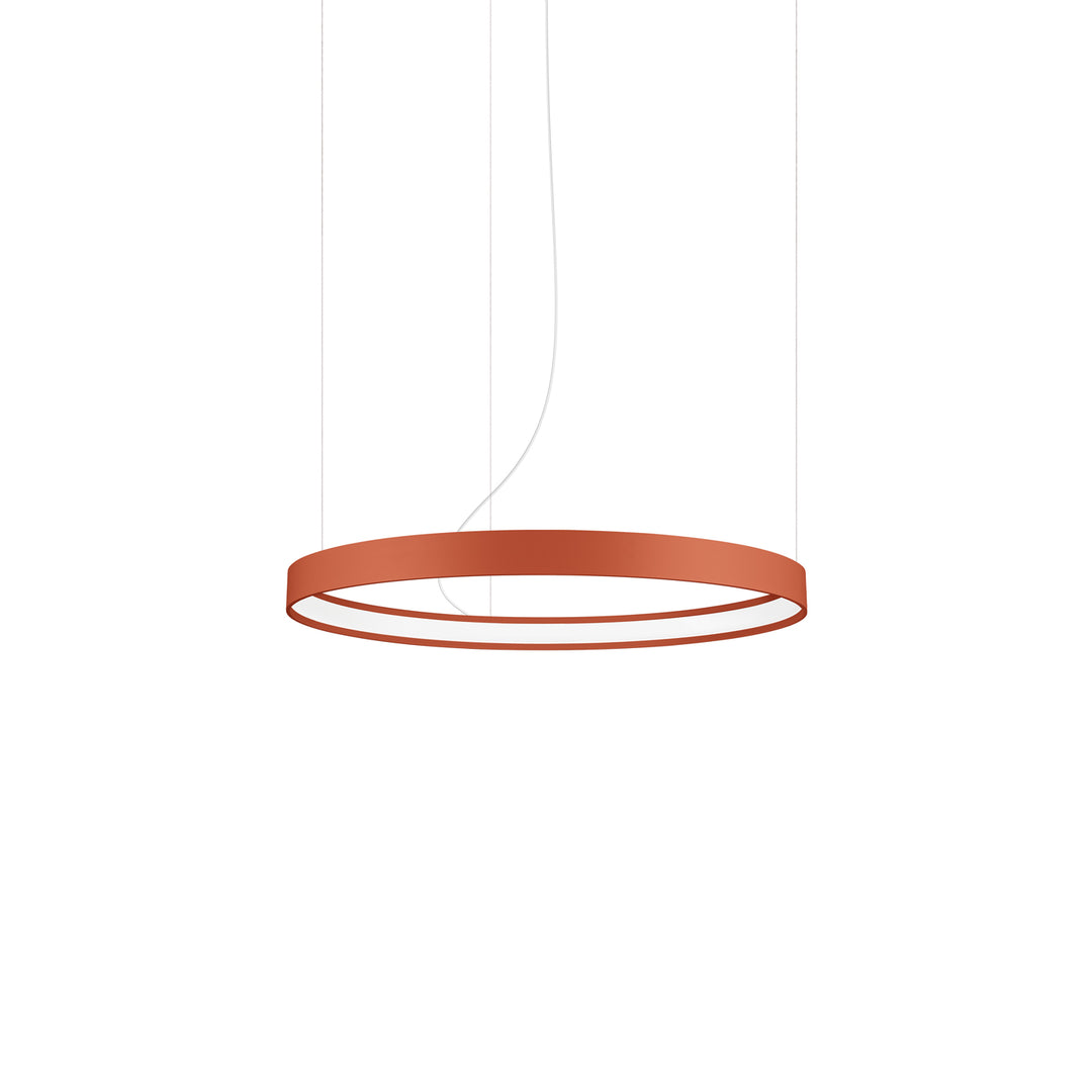 Lustre anneau RIO ocre rouge vue d'ensemble
