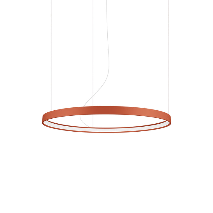 Lustre anneau RIO ocre rouge vue d'ensemble