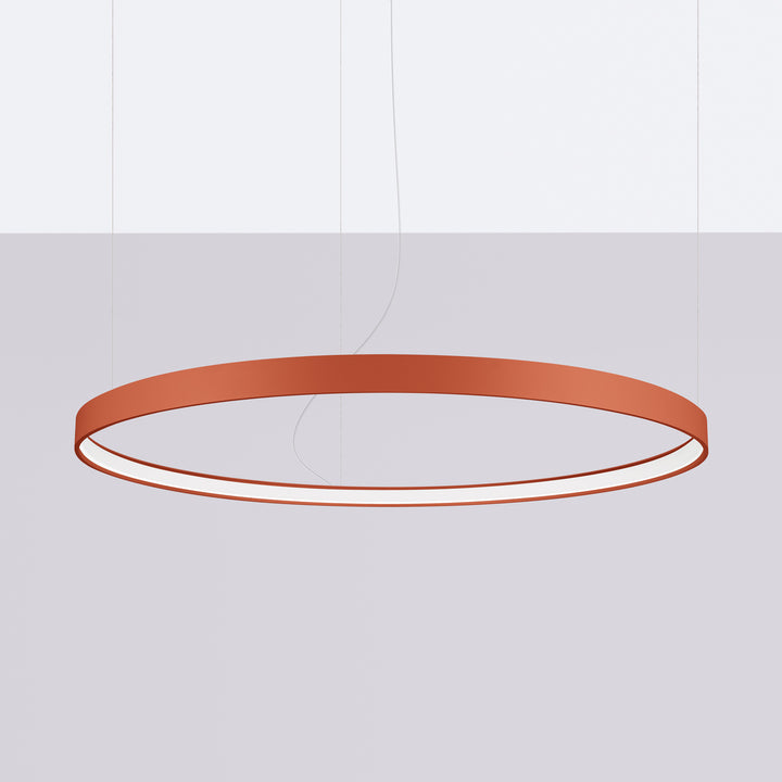 Lustre anneau RIO ocre rouge éteinte, suspendu