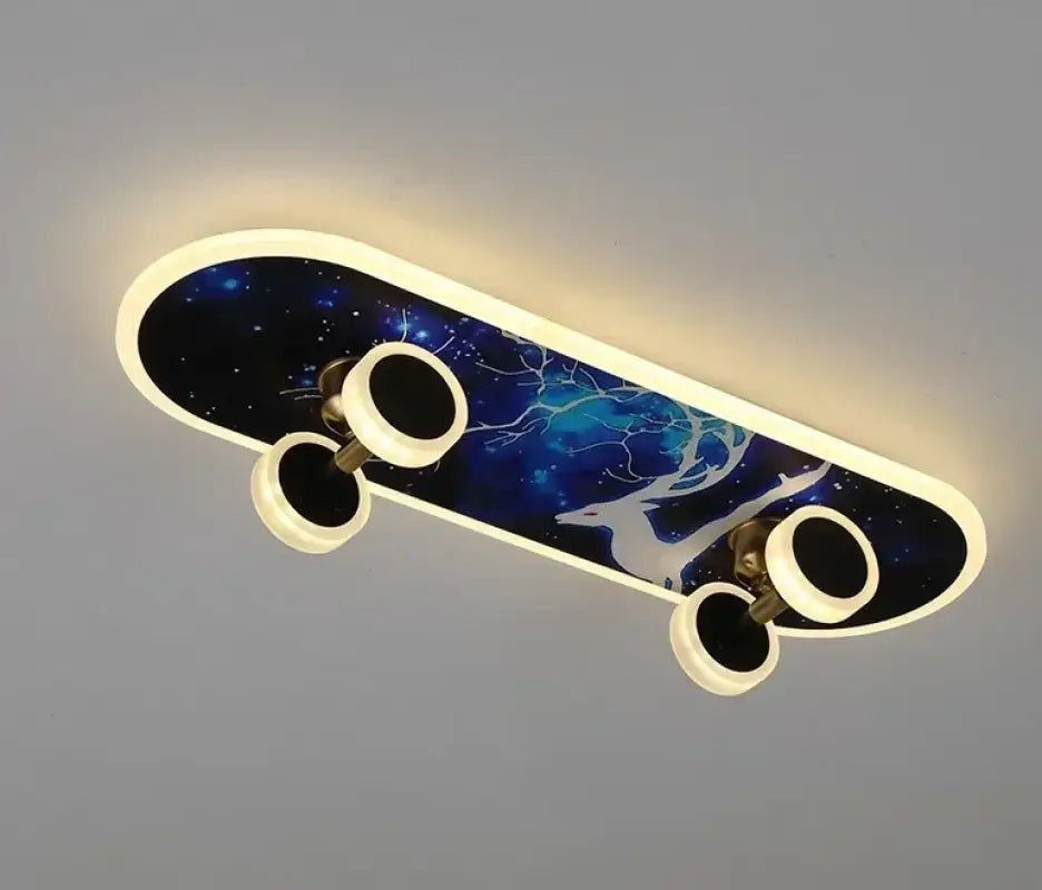 Creative Skateboard Ceiling Lights Nordic New Designer Children’s Room Lamps Modern Boy Girl Living Room Cartoon Decor
