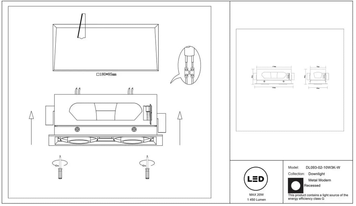 Schéma d'installation du luminaire