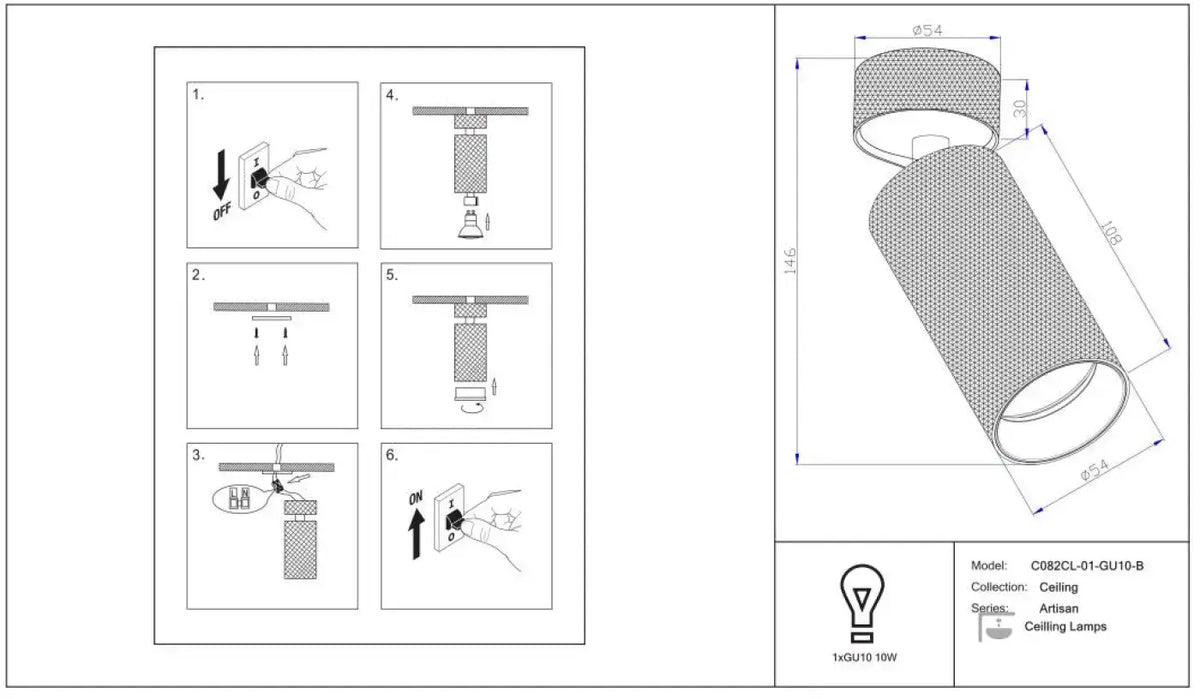 Schéma d'installation du luminaire