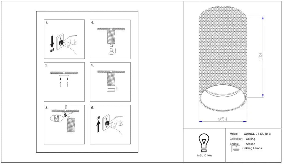 Schéma d'installation du luminaire