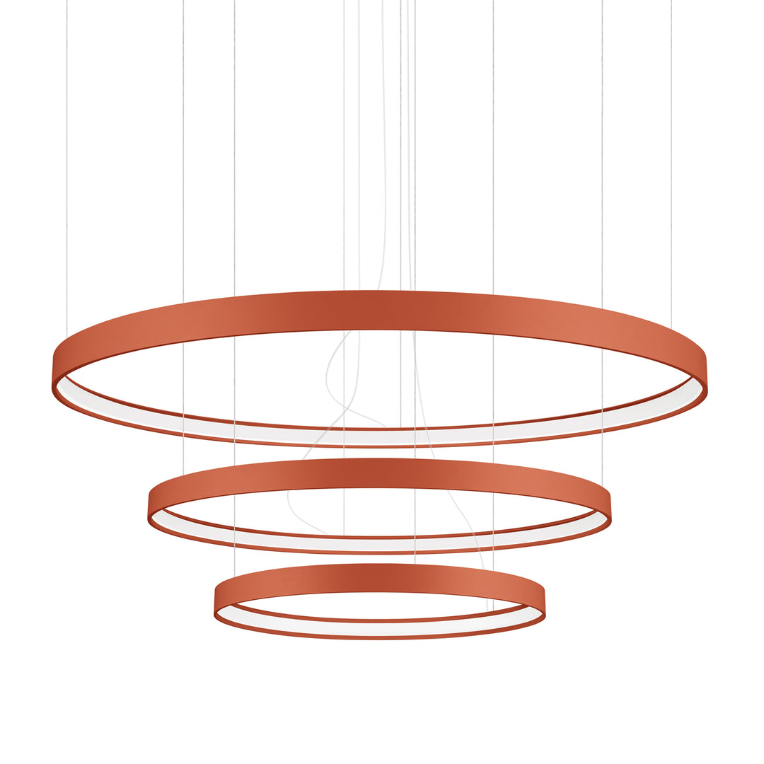Lustre anneau RIO ocre rouge vue d'ensemble