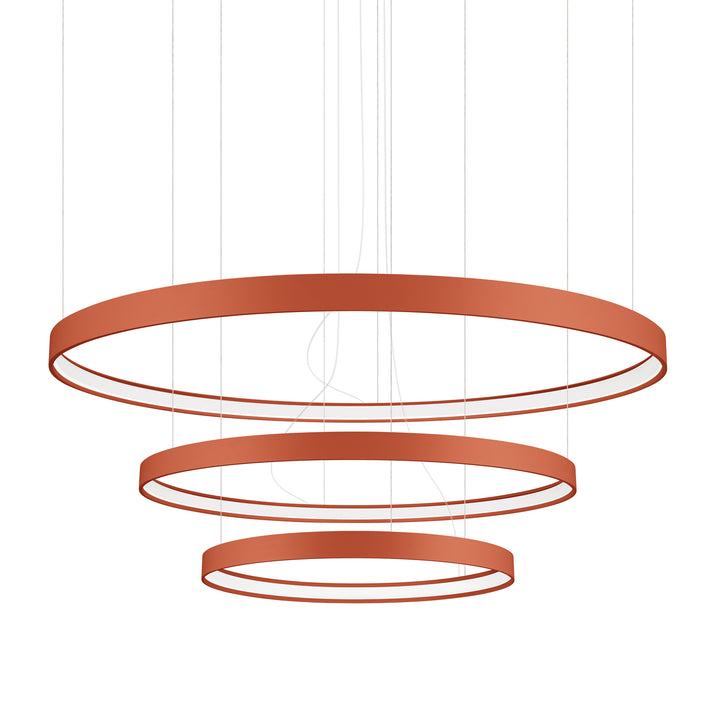 Lustre anneau RIO ocre rouge vue d'ensemble