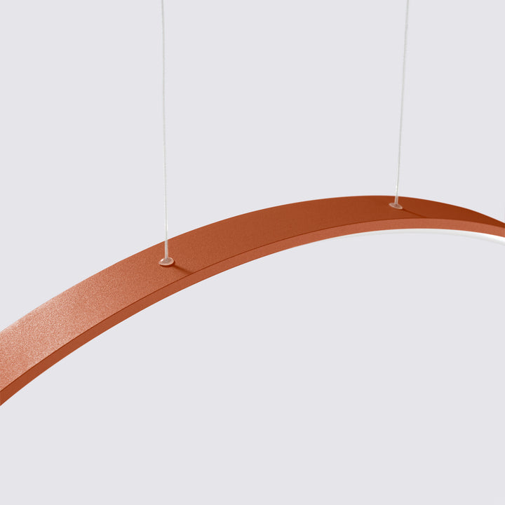 Suspension anneau RIO ocre rouge éteinte, vue en perspective