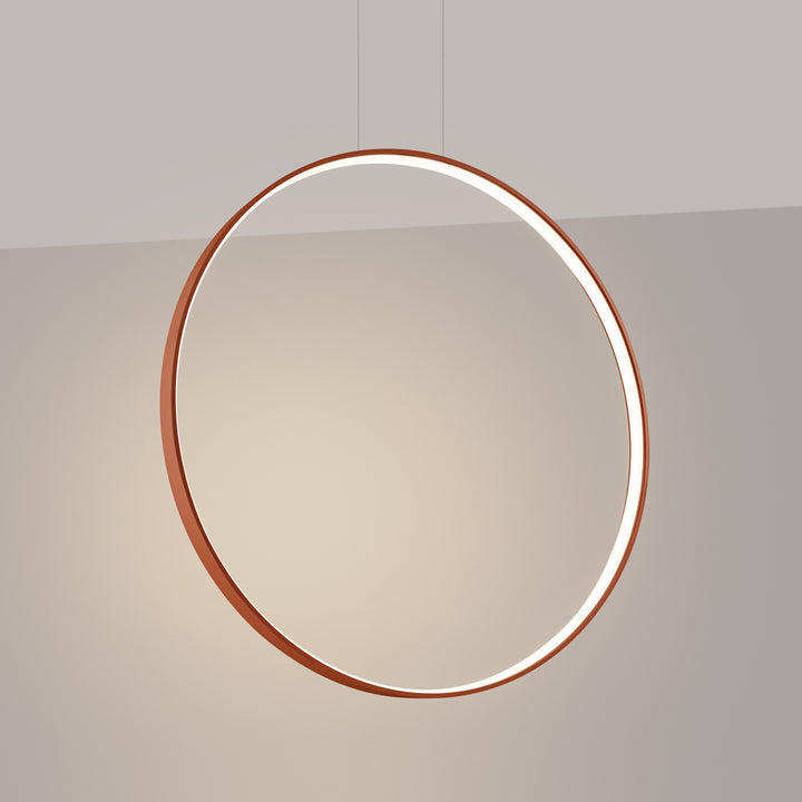 Suspension anneau RIO ocre rouge allumée, suspendue