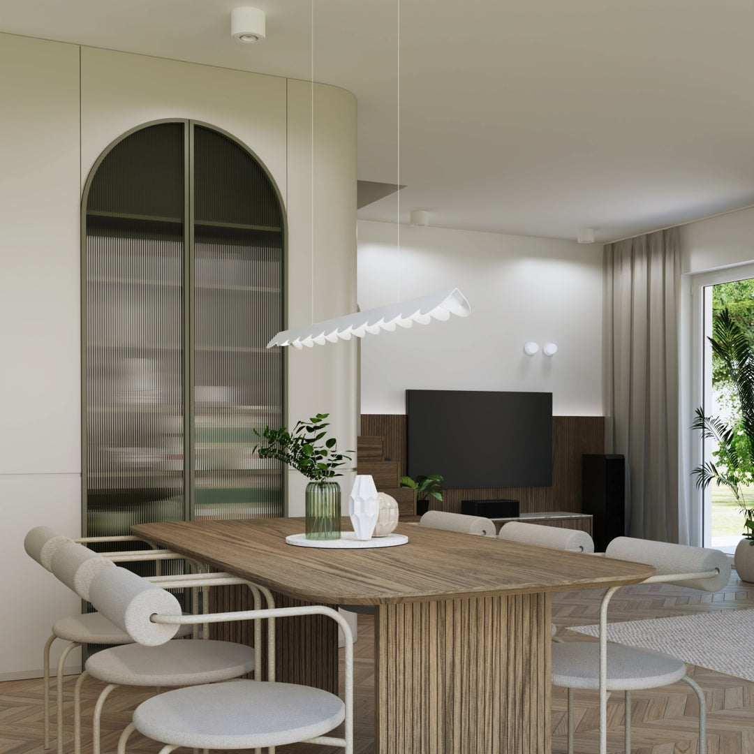 Suspension BISCUIT blanc au-dessus d'une table