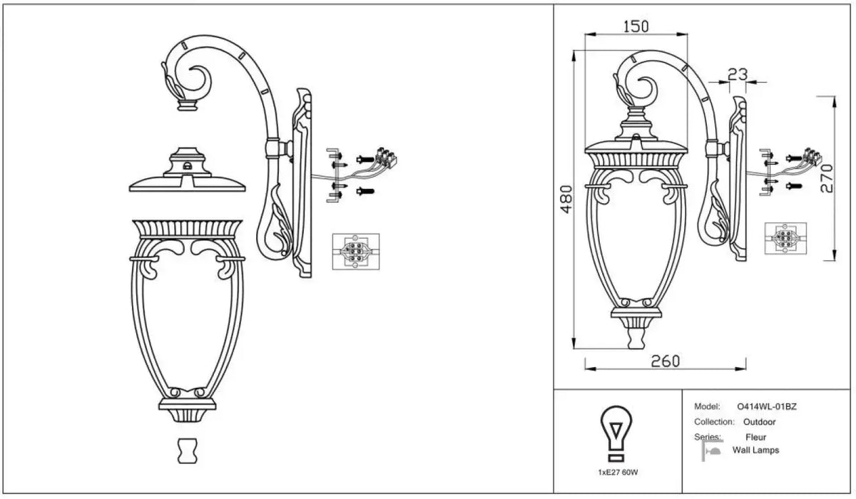 Schéma d'installation du luminaire
