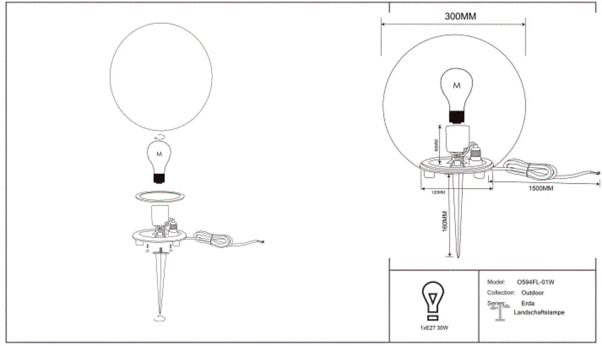 Schéma d'installation du luminaire