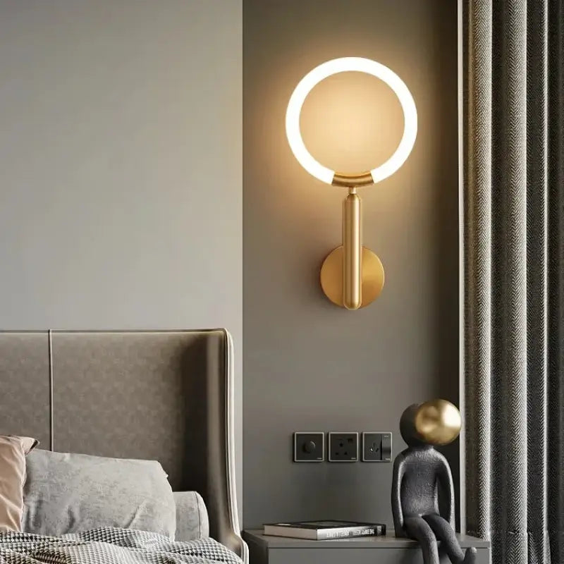 Applique murale design contemporain avec anneau lumineux