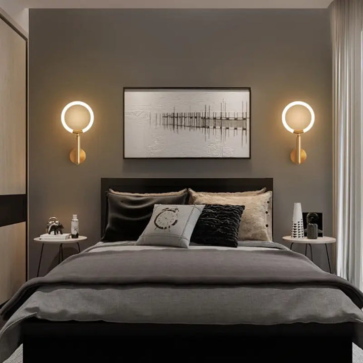 Applique murale design contemporain avec anneau lumineux