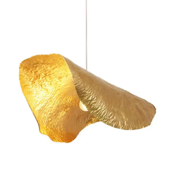 Suspension luminaire en bronze avec bords repliés raffiné