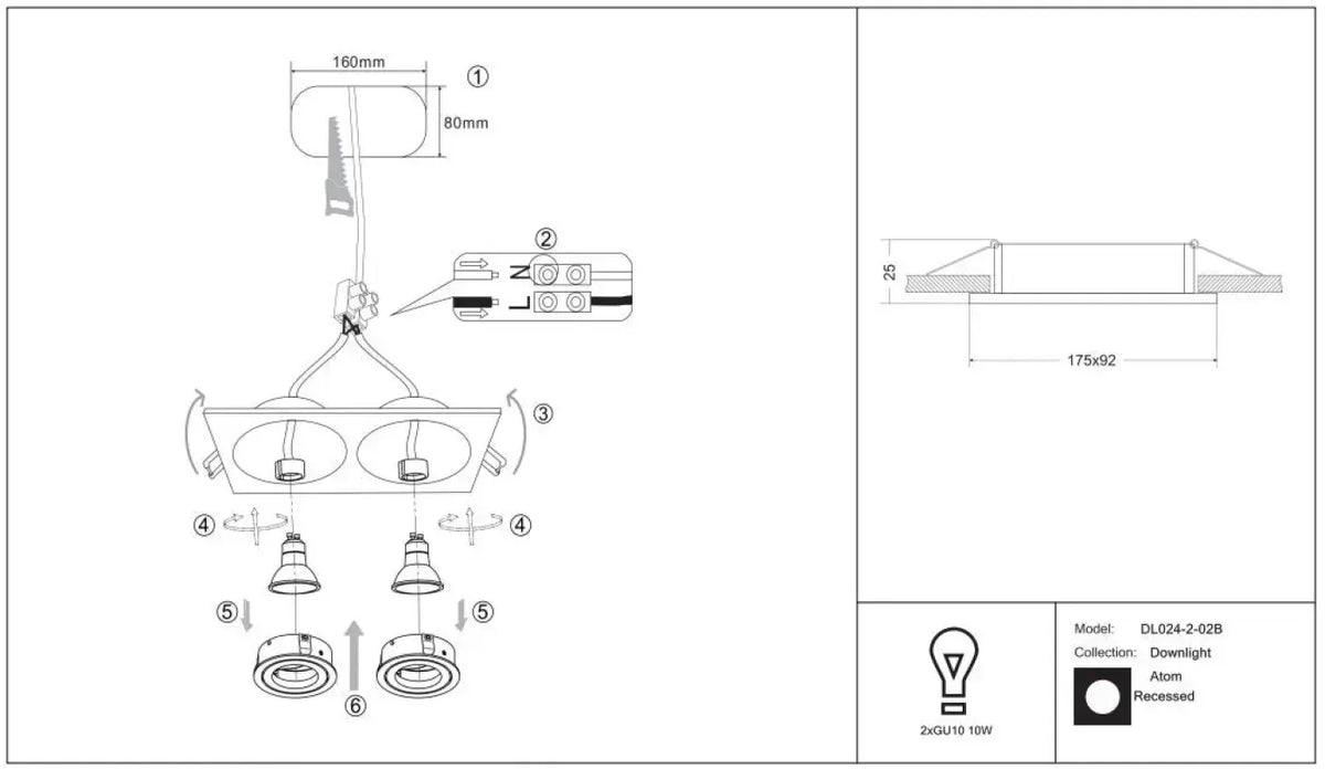 Schéma d'installation du luminaire