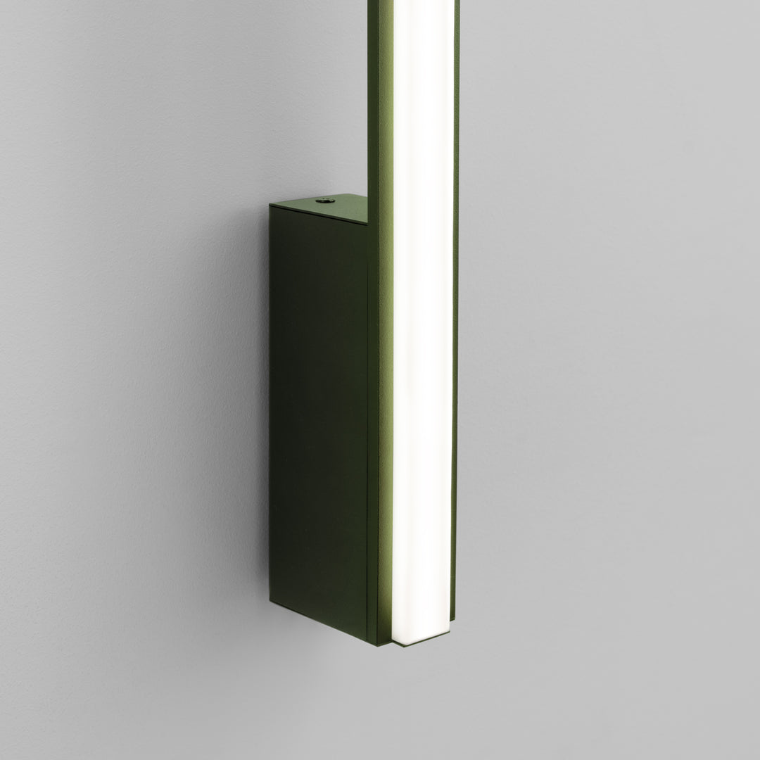 LAGOM 90 wall light, olive green, 4000K LED