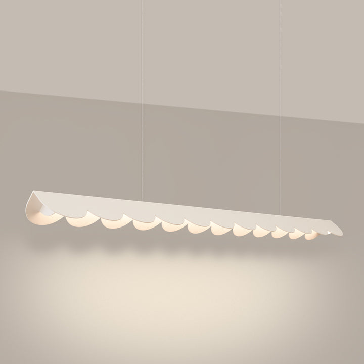Suspension BISCUIT beige allumée, suspendue