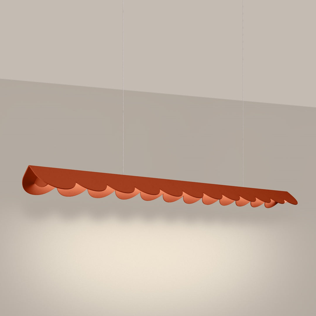 Suspension BISCUIT ocre rouge allumée, suspendue