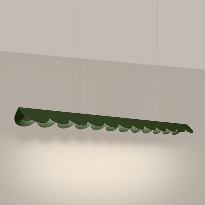 Suspension BISCUIT vert olive allumée, suspendue