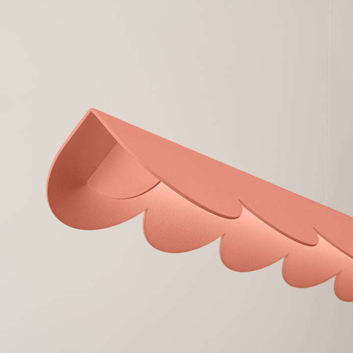Suspension BISCUIT pêche allumée, détail des festons