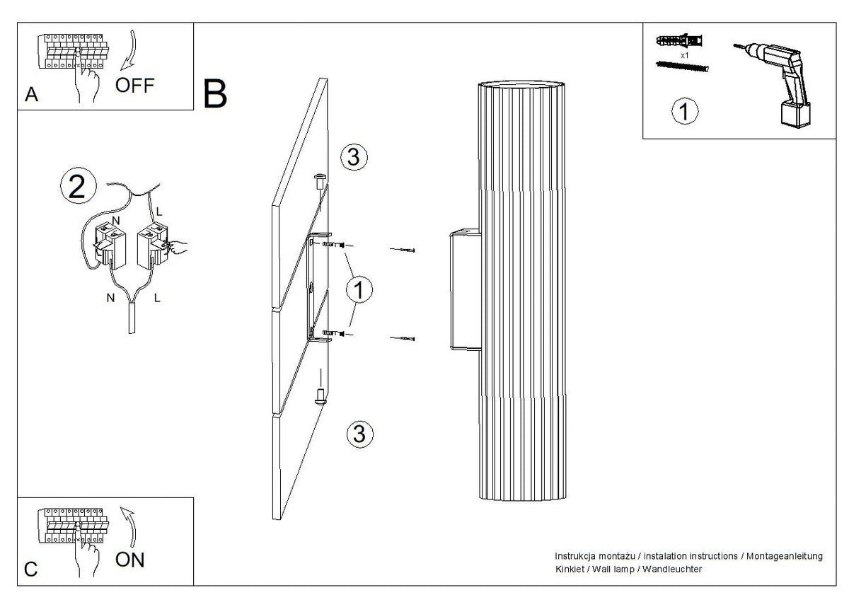Schéma d'installation du luminaire