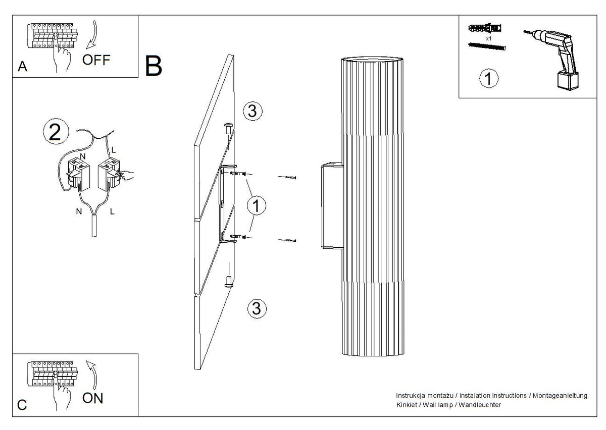 Schéma d'installation du luminaire