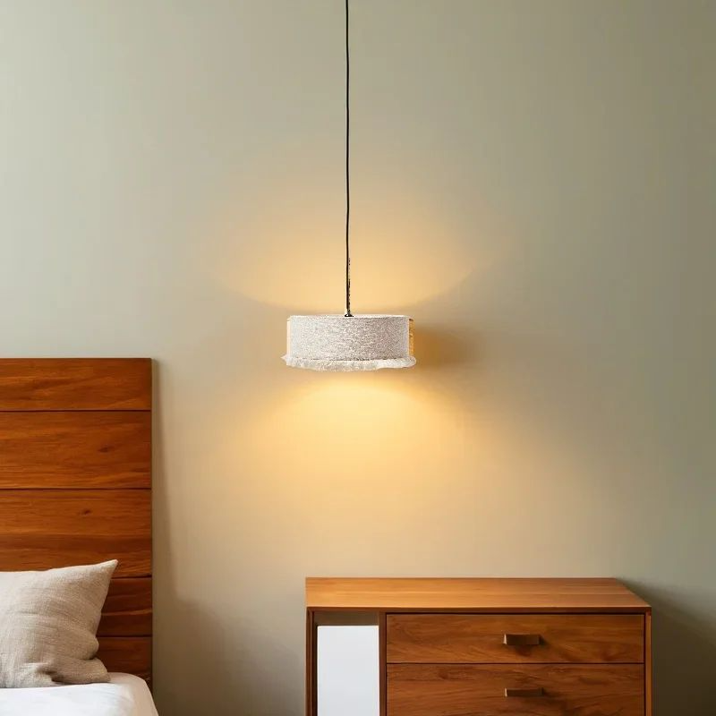 Living Room Bedroom Tassels Hanging Lamp Japan Cloth Pendant Light Vintage Restaurant Shop Chandelier for Mood Light Luster