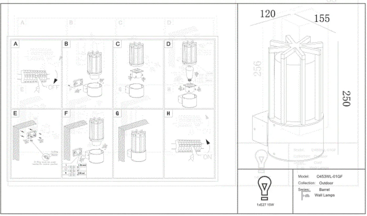 Schéma d'installation du luminaire