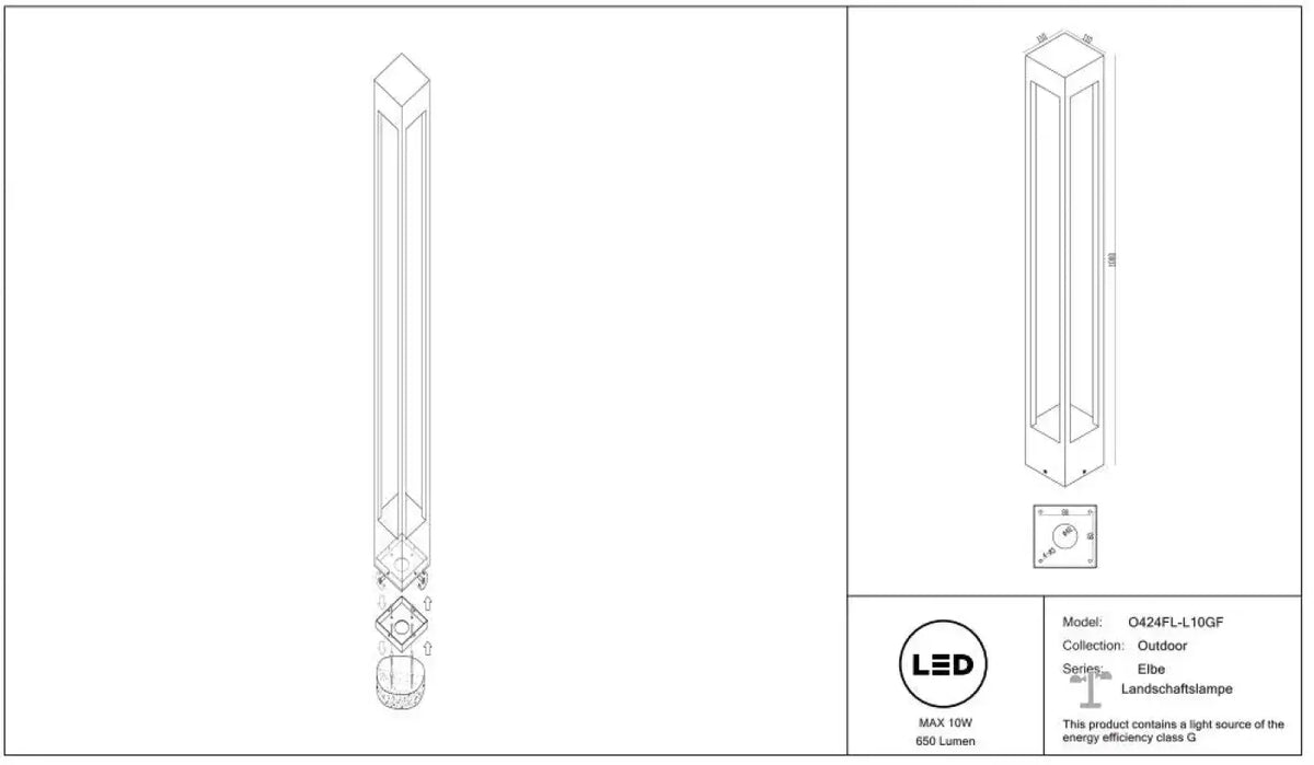 Schéma d'installation du luminaire