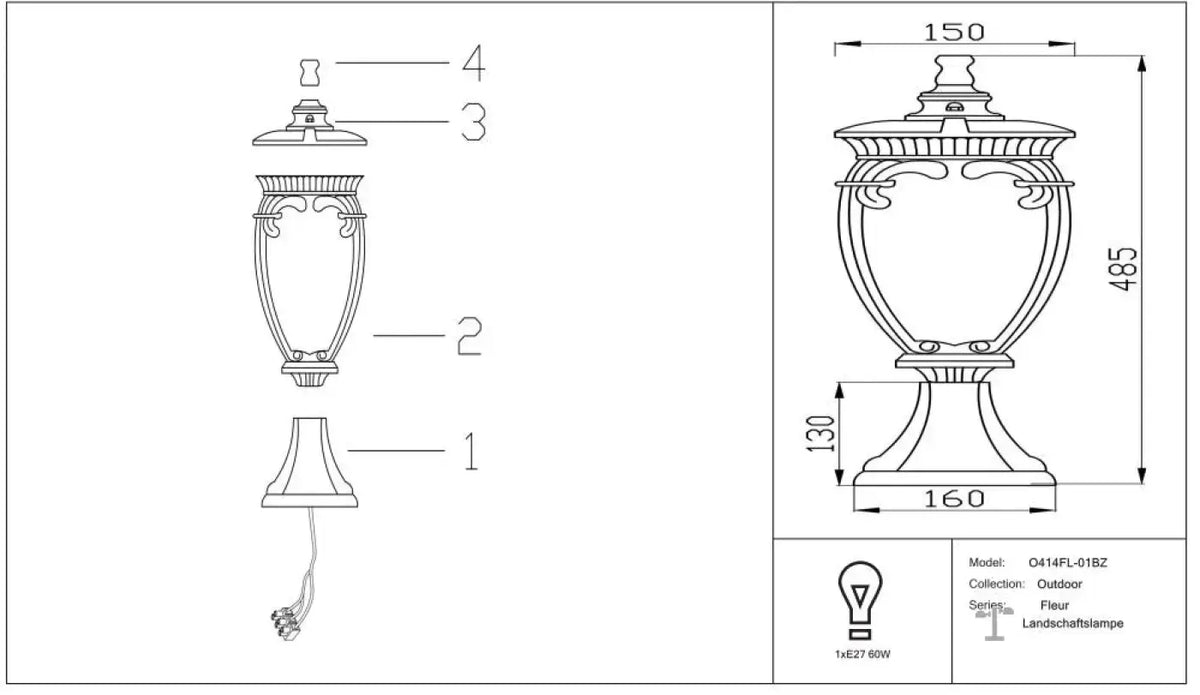 Schéma d'installation du luminaire