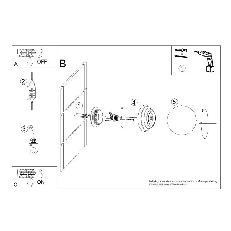 Applique murale zori ip44 | sollux lightning
