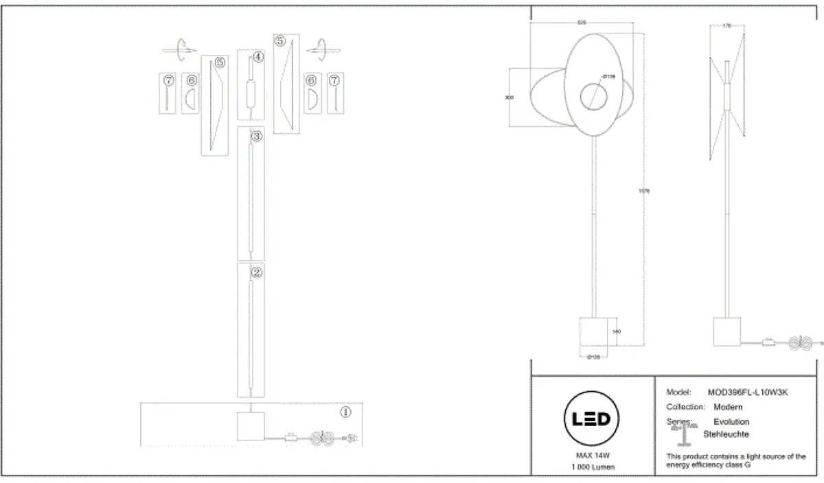 Schéma d'installation du luminaire