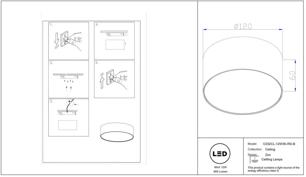 Schéma d'installation du luminaire