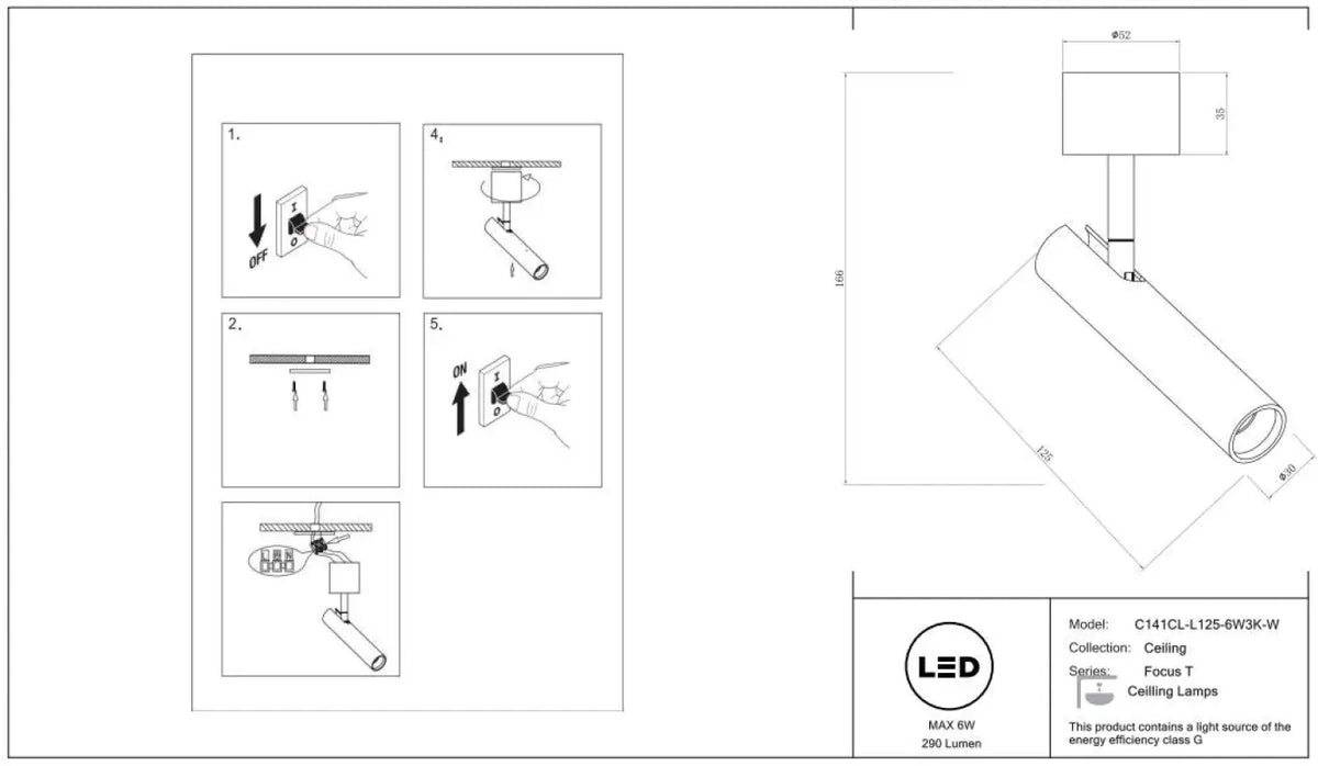 Schéma d'installation du luminaire