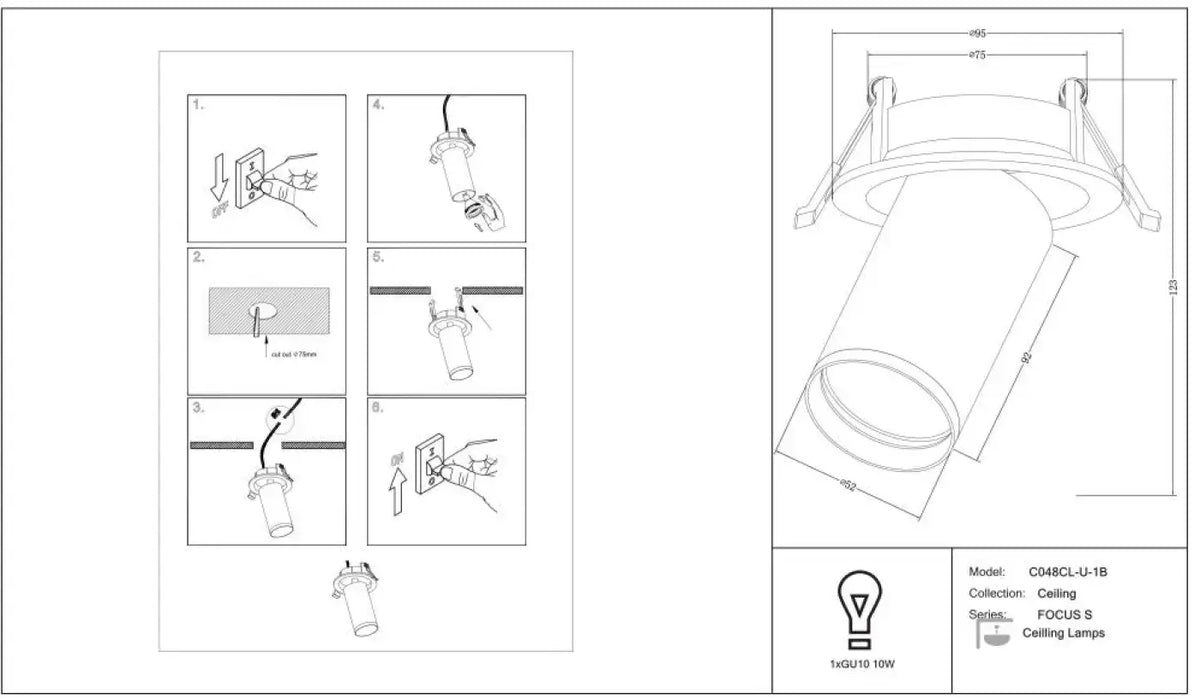 Schéma d'installation du luminaire