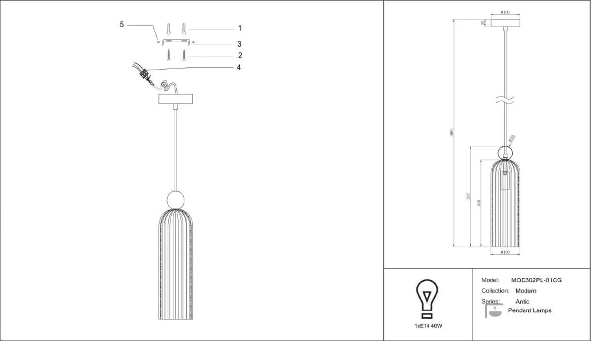 Schéma d'installation du luminaire