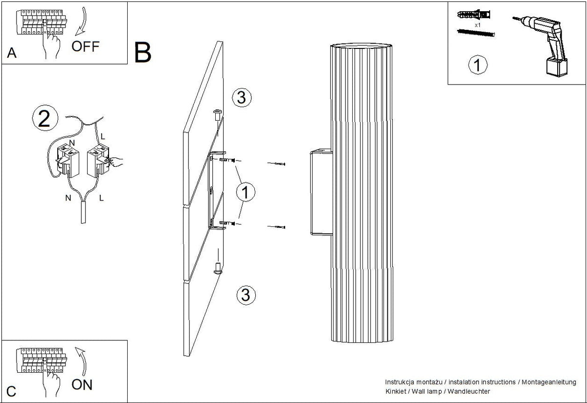 Schéma d'installation du luminaire