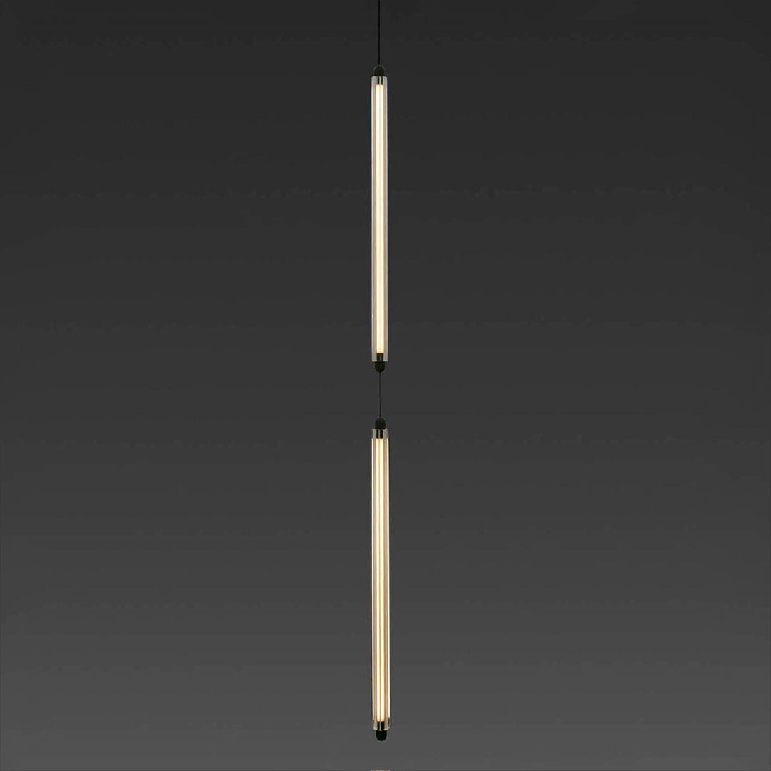 Suspension LED Lumina 600 noire de Faro Barcelona, 2 modules, encastrable sans cadre