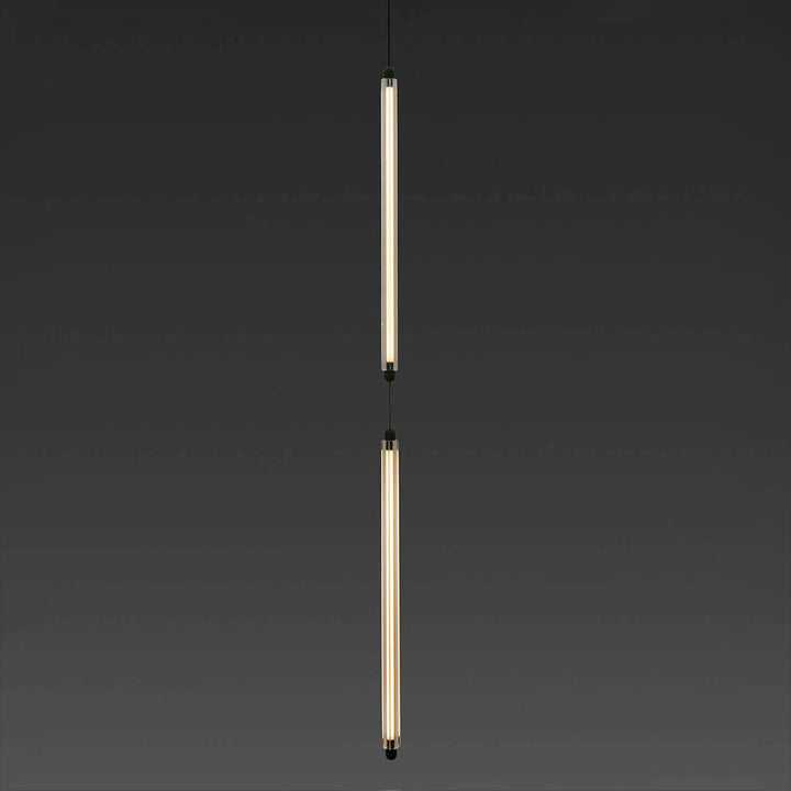Suspension LED Lumina 600 noire de Faro Barcelona, 2 modules, encastrable sans cadre
