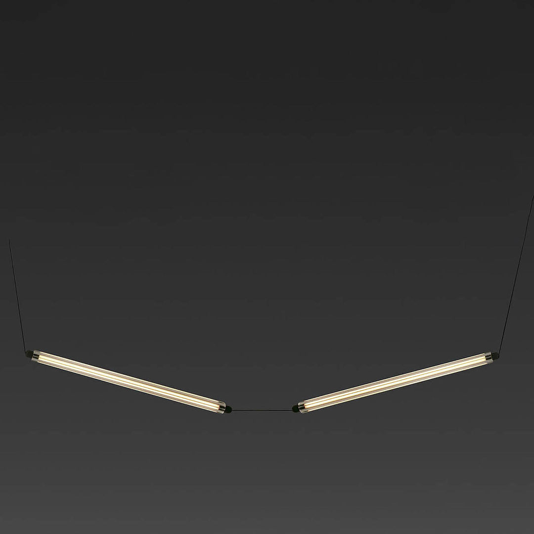 Suspension LED Lumina 600 noire de Faro Barcelona, 2 modules en courbe