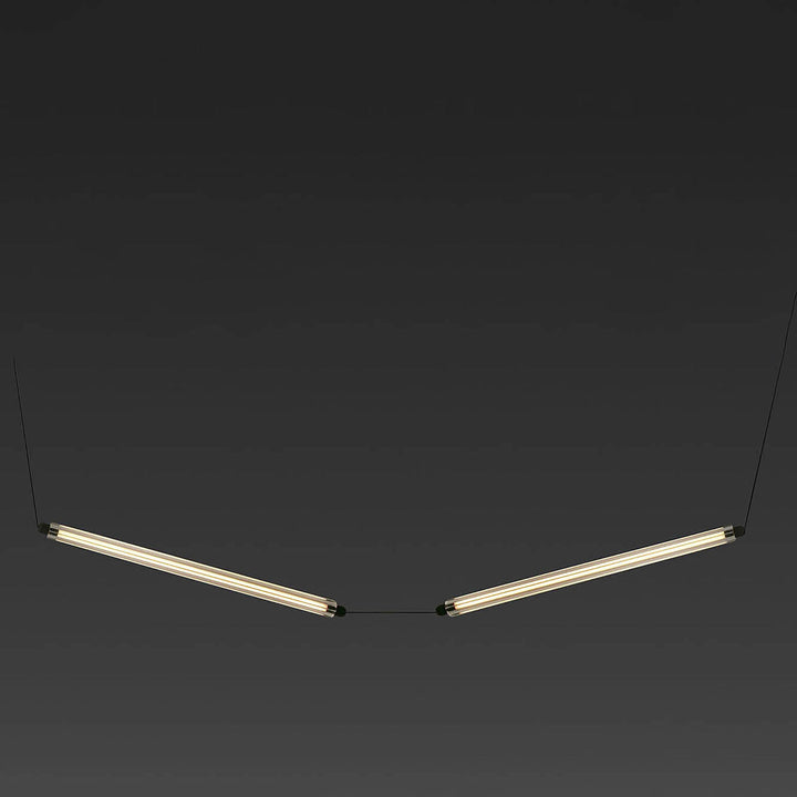 Suspension LED Lumina 600 noire de Faro Barcelona, 2 modules en courbe