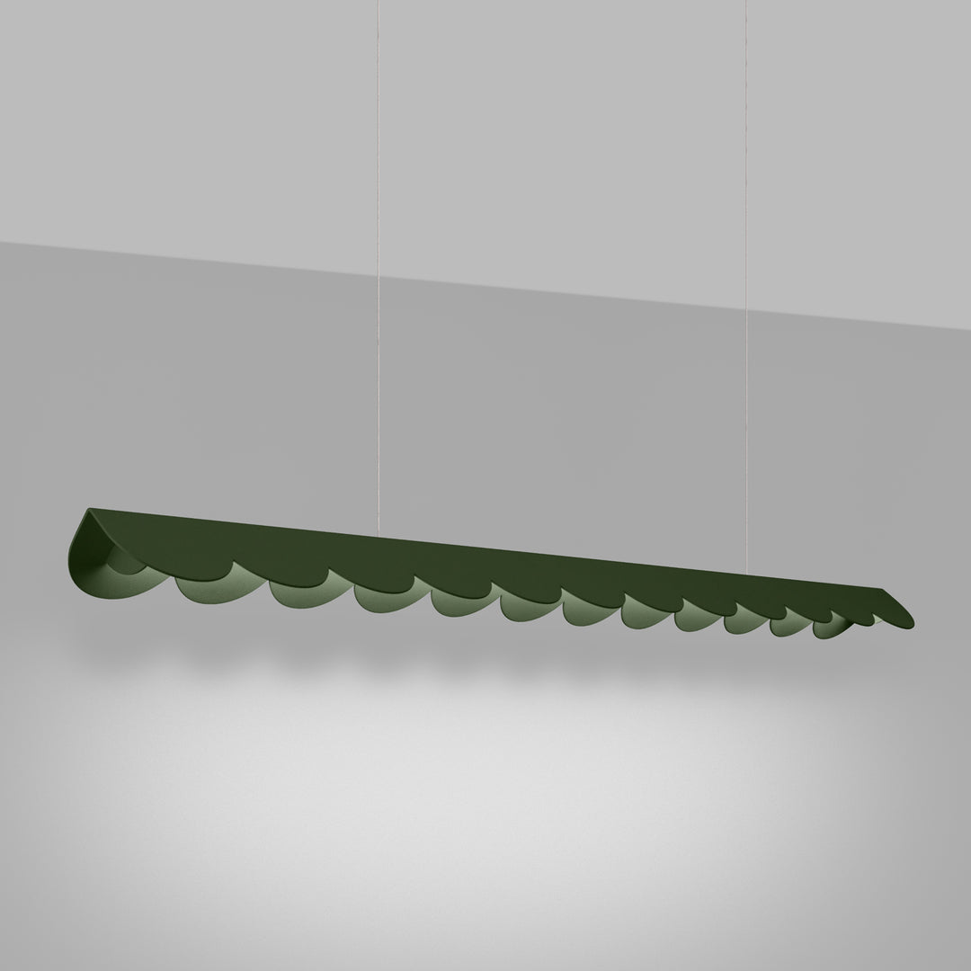 Suspension BISCUIT vert olive allumée, suspendue