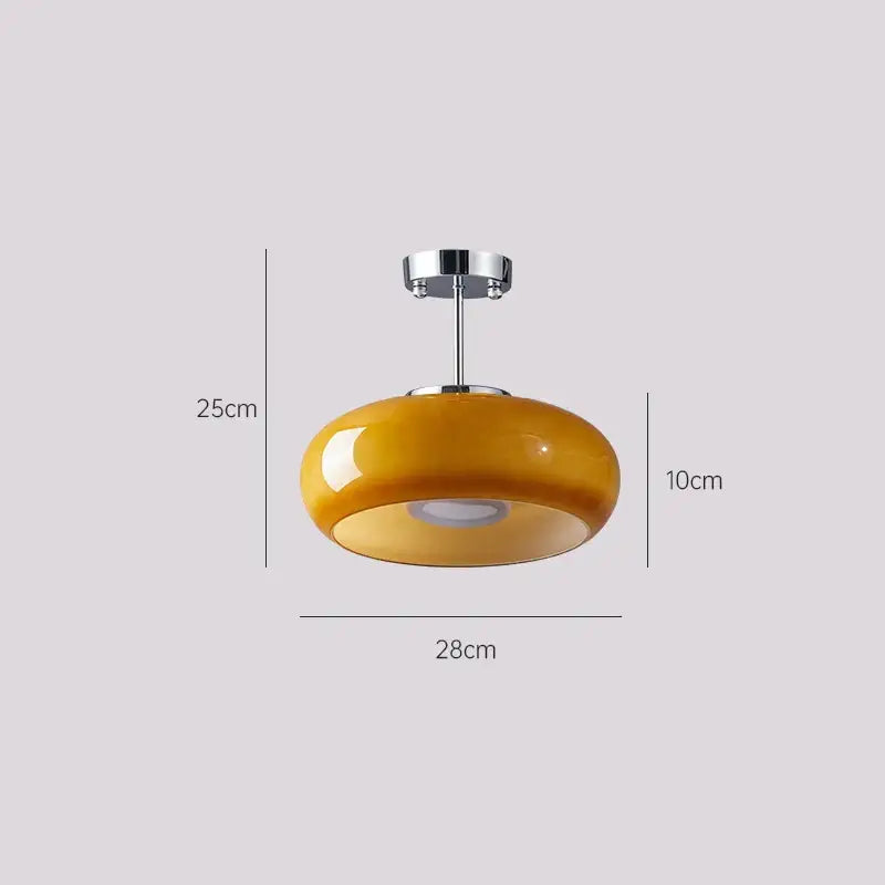 Retro ceiling light Bedroom Dining Room Antique Orange glass light France Style Medieval dining room Bauhaus yellow