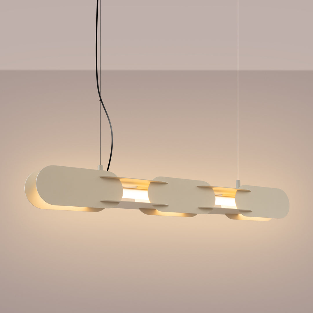 Suspension CHAIN beige allumée, suspendue