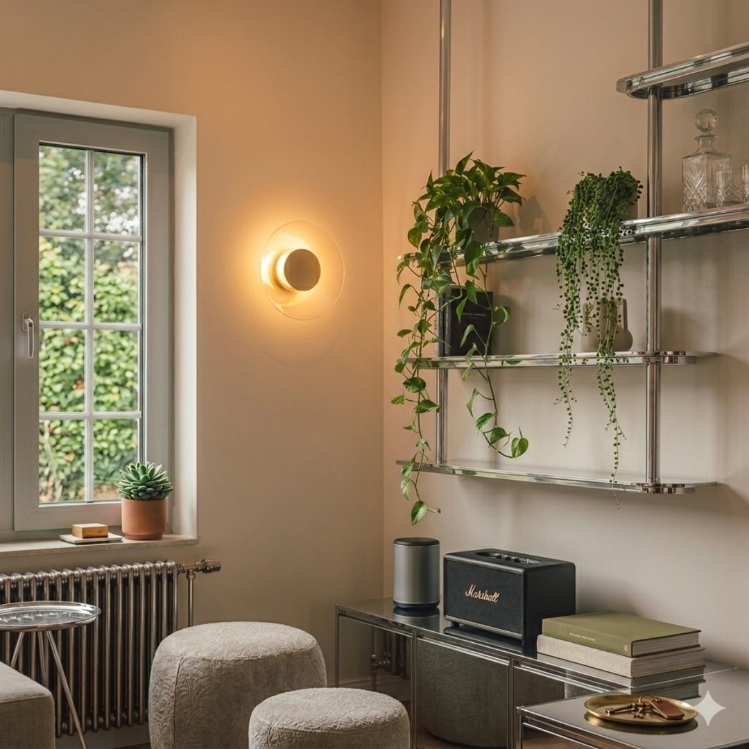 Applique murale ASTRO beige dans un intérieur contemporain