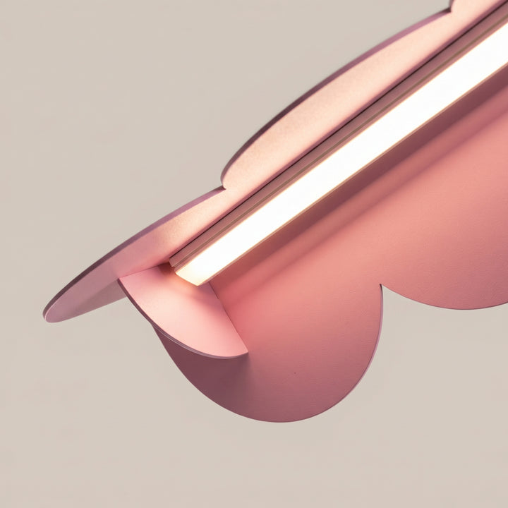 Suspension BISCUIT rose allumée, bandeau LED