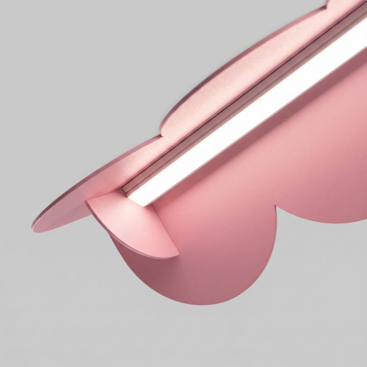 Suspension BISCUIT rose allumée, bandeau LED