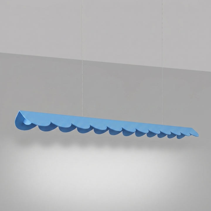 Suspension BISCUIT bleu clair allumée, suspendue