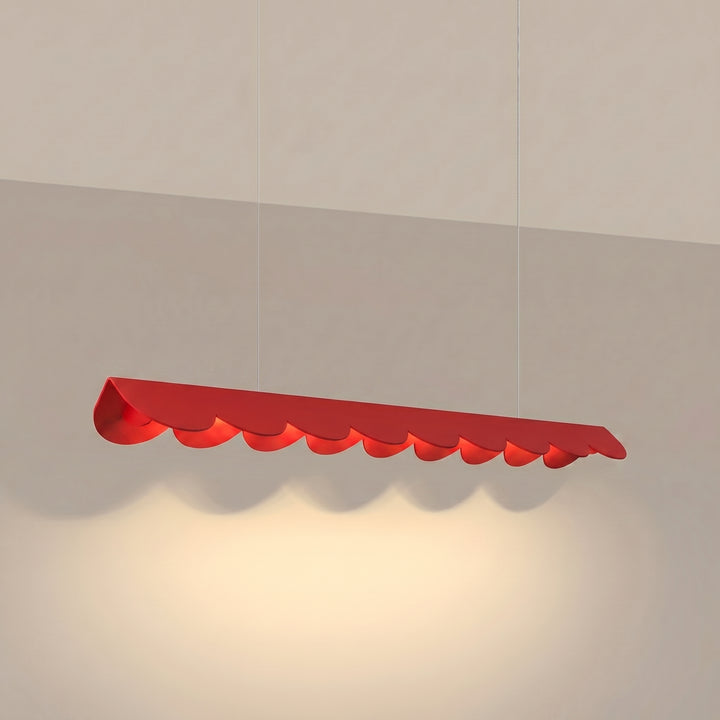 Suspension BISCUIT rouge allumée, suspendue